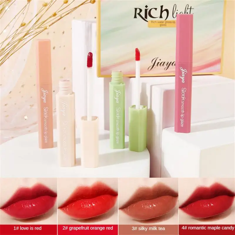 

Mirror Water Lip Glaze High Gloss Moisturizing Sexy Red Lip Tint Lipstick Makeup Longlasting Non-stick Cup Lip Gloss Cosmetics