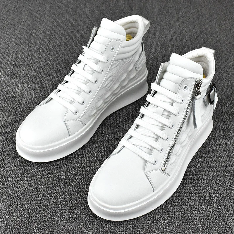 

Мужские кроссовки на высокой платформе, кожаные кроссовки для скейтборда, удобная обувь для тренировок, 2023