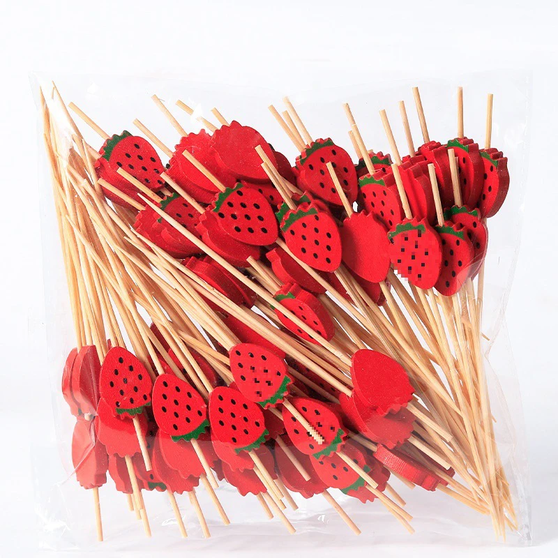 

Бамбуковые палочки для десертов клубничная тема 100 шт.