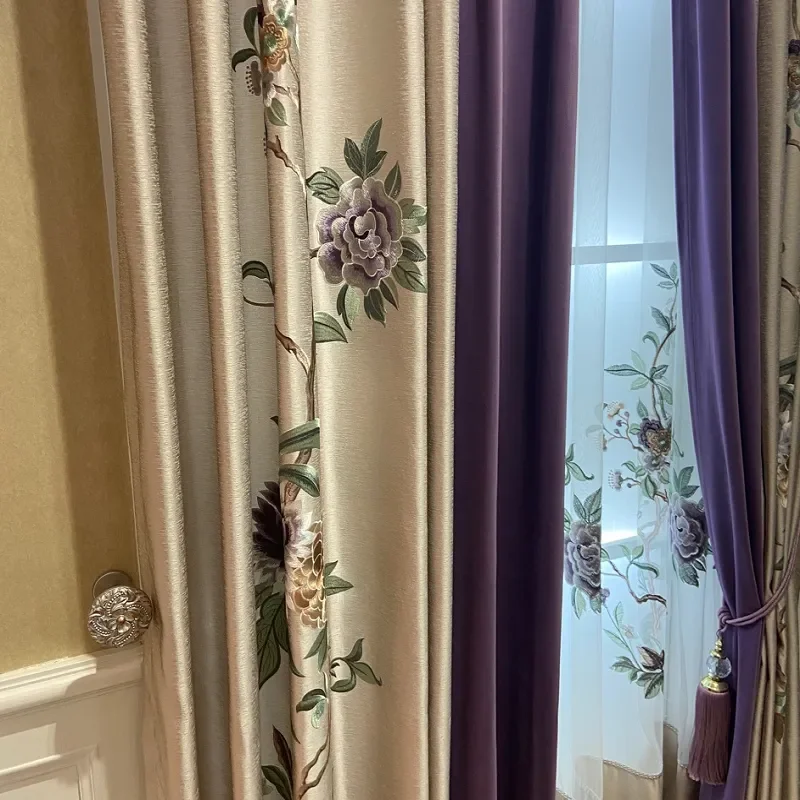 

Новые шторы для гостиной, столовой, спальни, новые высокоточные новые китайские вышитые сращивающиеся простые окна для свадебной комнаты