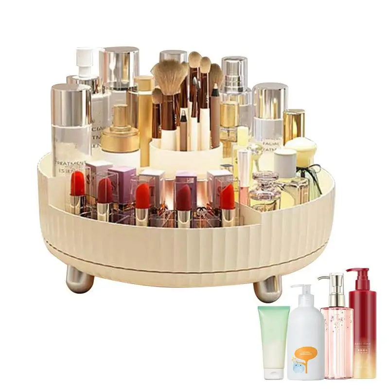 

360 Rotation Cabinet Organizer Storage Spice Drink Cosmetic Storage Rack PET Transparent Turntable For Kitchen Bathroom