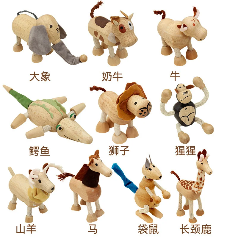 

New Baby Mini Montessori Farm Animal Educational Toy Wooden Small Animal Dolls Children's Mini Model Toys Toy Gift