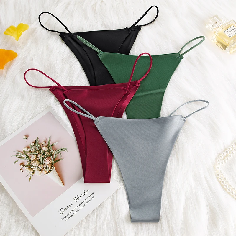 3 шт. женские бесшовные стринги с низкой посадкой