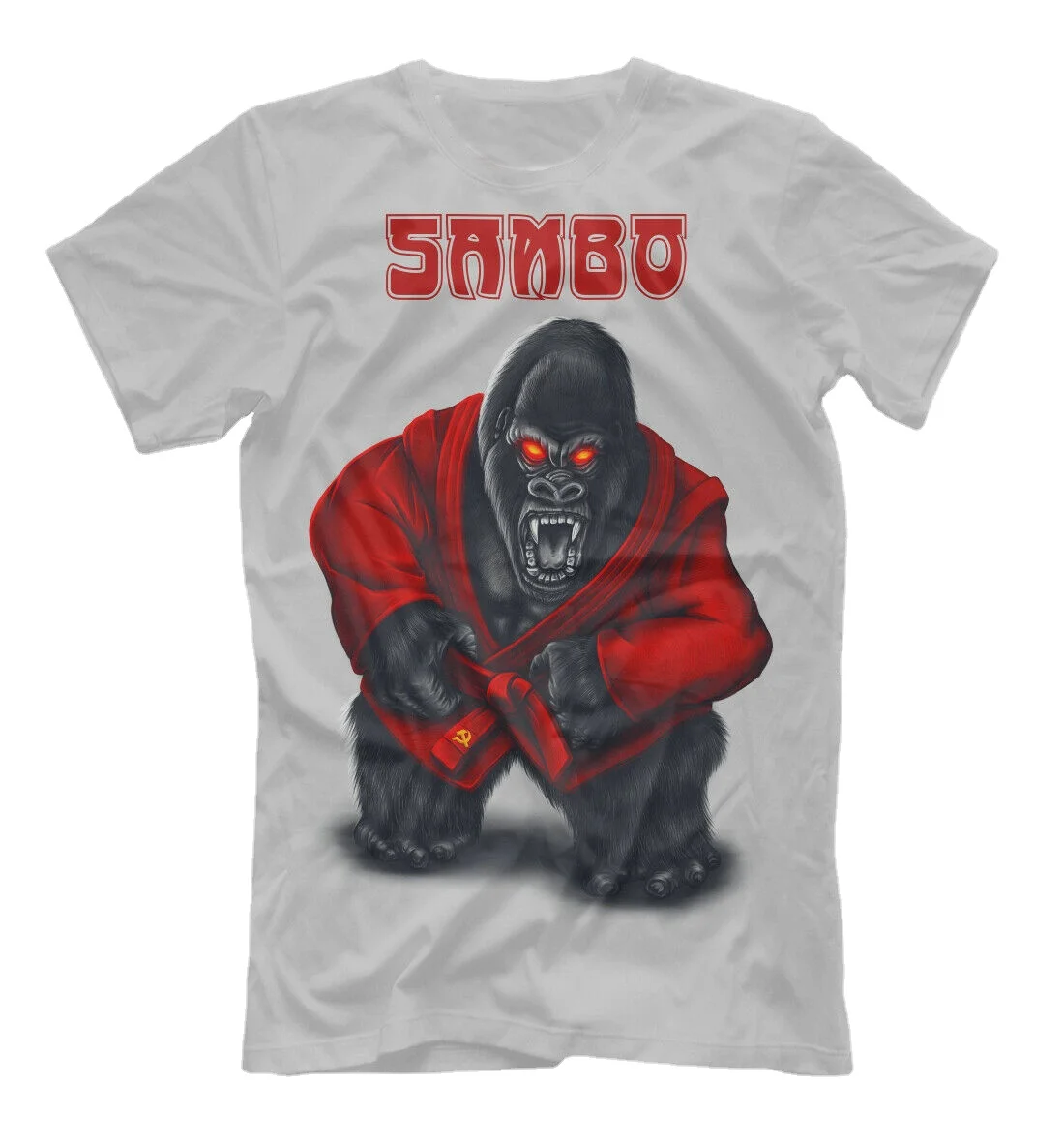 Спортивная футболка SAMBO с боевым искусством СССР для борьбы с гориллой Летняя Хлопковая мужская футболка с коротким рукавом и круглым вырезом, Новинка