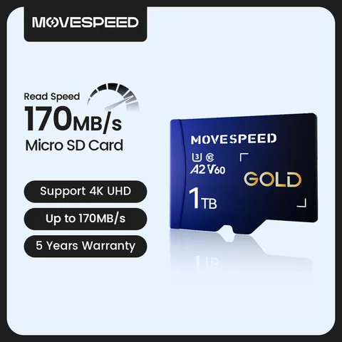 MOVESPEED 170 МБ/с Mini SD-карта 1 ТБ 512 ГБ A2 V60 Высокоскоростная карта флэш-памяти 256 ГБ 128 ГБ TF-карта для камеры DV Dash Камеры Дроны