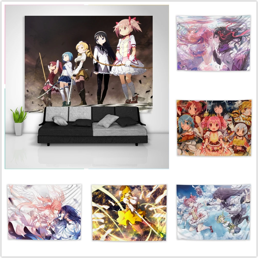 Художественный гобелен Puella Magi Madoka Magica настенные художественные плакаты с