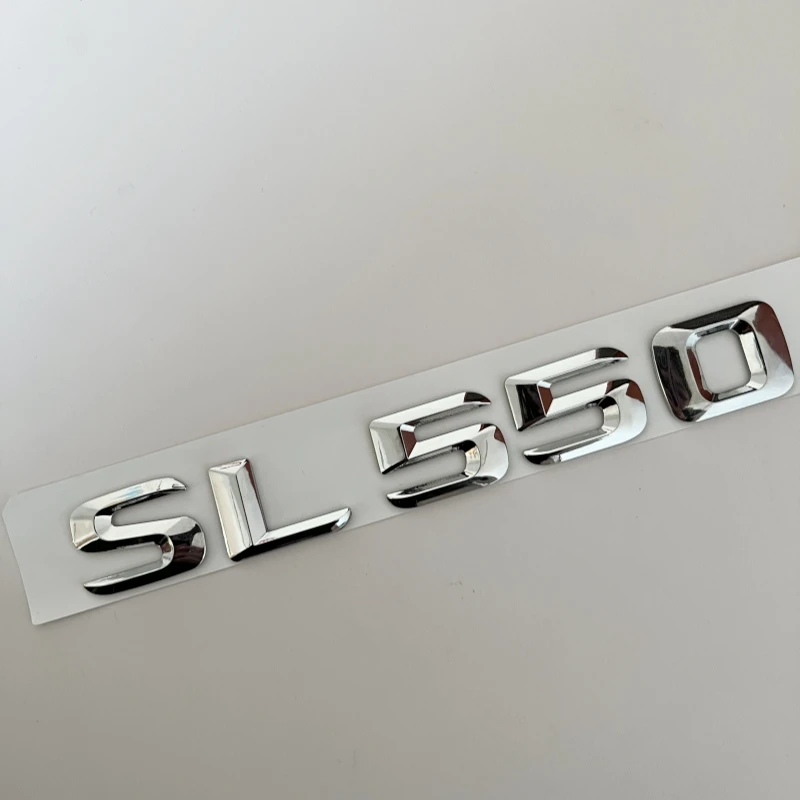 Lambang ABS Atas SL400 SL500 SL550 Huruf Krom Tajam 2015 г. для Mercedes Benz R129 R230 R231 Stiker Logo Papan Nama Bagasi Mobil