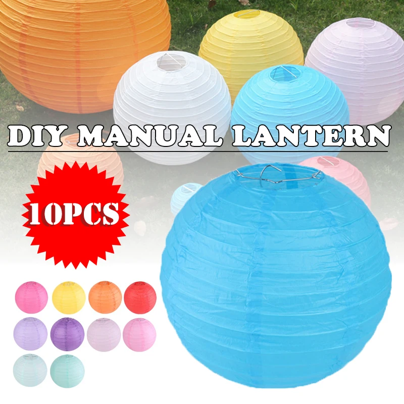 

10 Packs 8 Inch Chinese Paper Lantern Decoration Birthday Wedding Party Event Festival DIY Gift Craft Hanging Lanterns Supplies