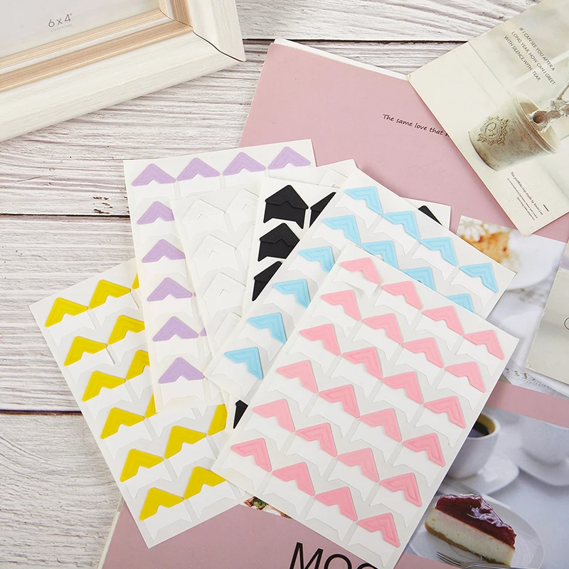 

1 Set Ins Style Border Fixed Corner Sticker Macaron Color Label Sticker Sticky Decorative Stickers For DIY Album Diary Material