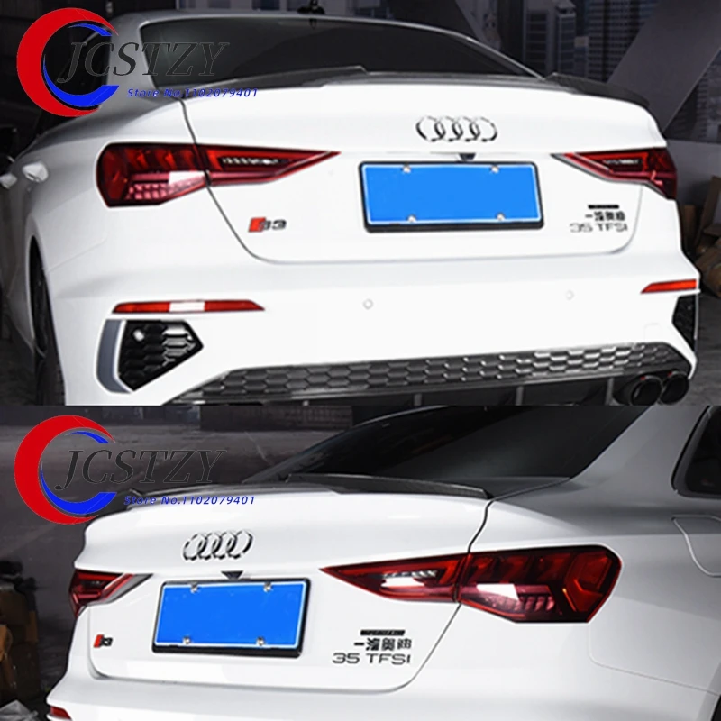 

JCSTZY Spoiler Wing For Audi A3 S3 RS3 2019-2022 High Quality Carbon Fiber Rear Roof Spoiler Trunk Lip Boot Cover Car Styling