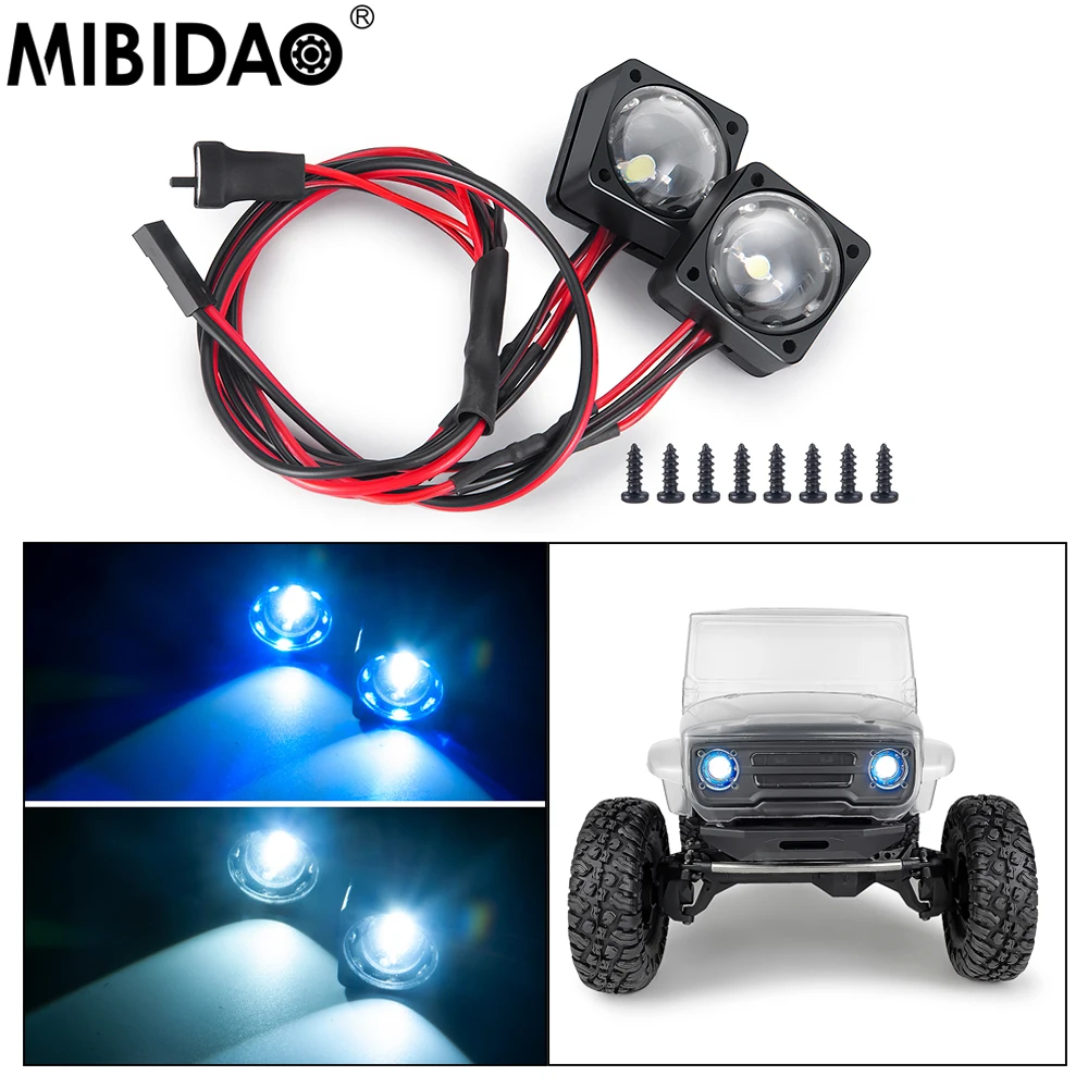 

MIBIDAO Angel Eyes 2LED Light Spotlight Headlight For 1/10 VS4-10 Phoenix RC Crawler Car Decoration Parts