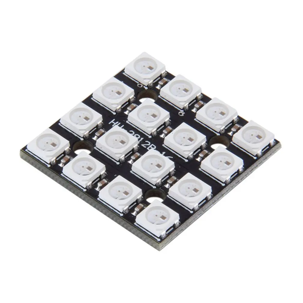 16-bit WS2812B Square Light Board RGB LED Full Color Driver Color Light Development Board Lamp Panel Module