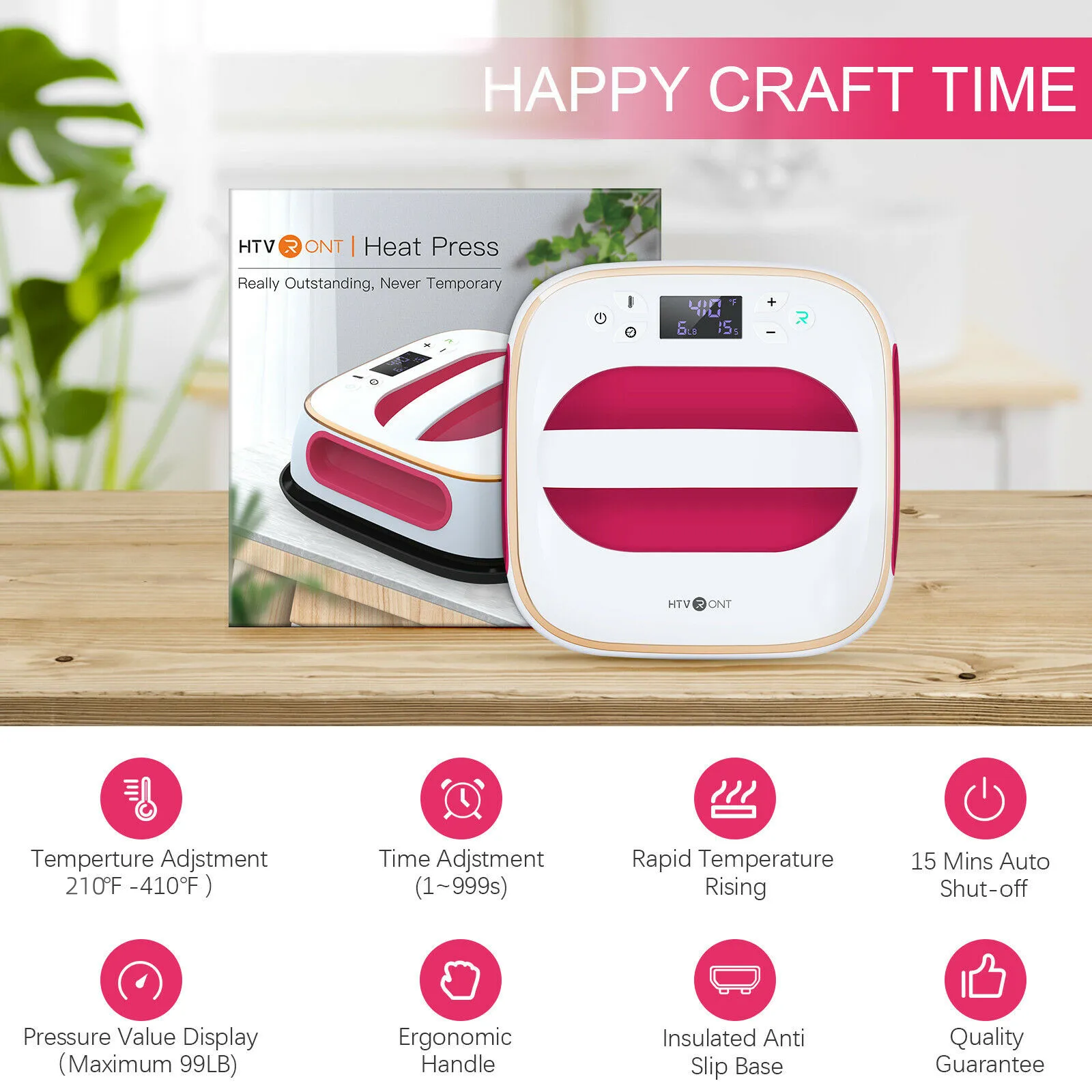 EU/US/AU/UK Plug HTVRONT 10X10inch Square Heat Press Machine T-shirts Printing DIY Iron On Sublimation HTV Vinyl for Clothes