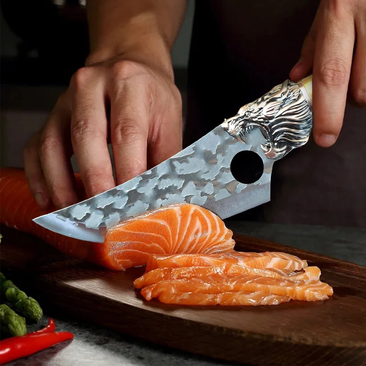 Кованый нож 6 дюймов кухонный резец из нержавеющей стали мясница кухонные