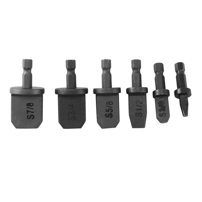 

6 Pcs Swaging Tool Drill Bit Set Multifunction Copper Pipe Flaring Tool Portable Bearing Steel Drill Bit Expander