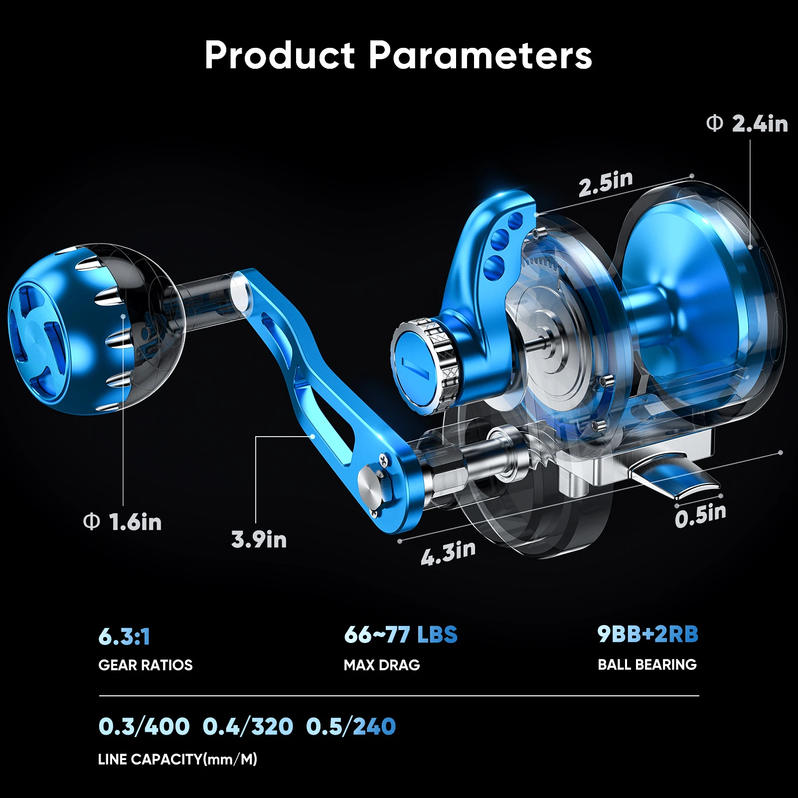 Катушка для рыбалки катушка медленного джиггинга морской в соленой воде 6 3: 1