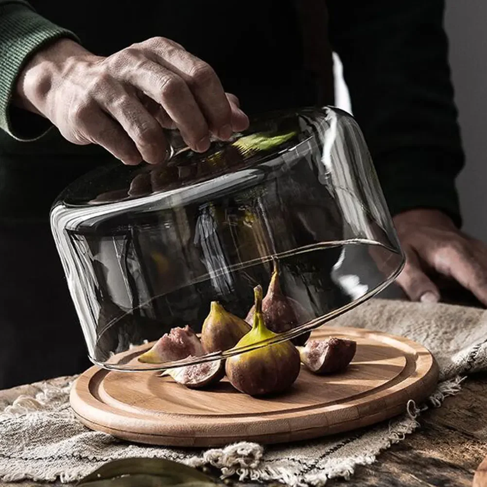 

Cover Cake Dome Glass Platter Stand Display Cloche Serving Dessert Pastry Lid Tray Plate Desert Food Ceramic Plate
