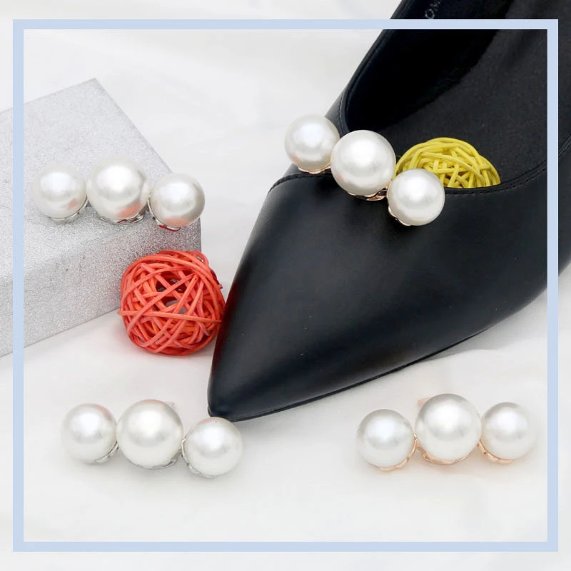 

1 Pair Shoe Clip Wedding Shoes High Heel Women Bride Decoration Rhinestone Shiny Decorative Clips Silk Flower Charm Buckle