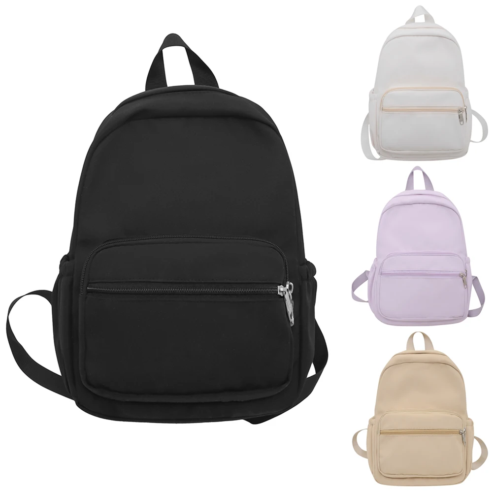 

Women Student School Backpack Large Capacity Laptop Backpack Simple Fashion Portable Black Pink Casual Teenage Girls Tote Bag
