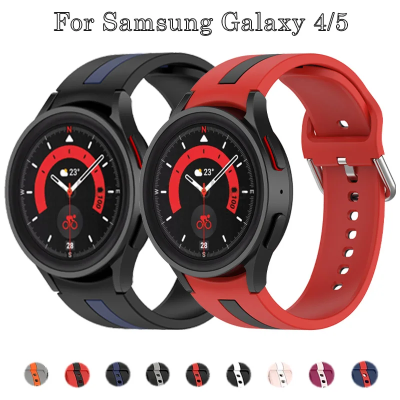 

Ремешок силиконовый для смарт-часов Samsung Galaxy Watch 4 40 мм 44 мм 5 pro, спортивный браслет для Galaxy Watch 4 classic 42 мм 46 мм