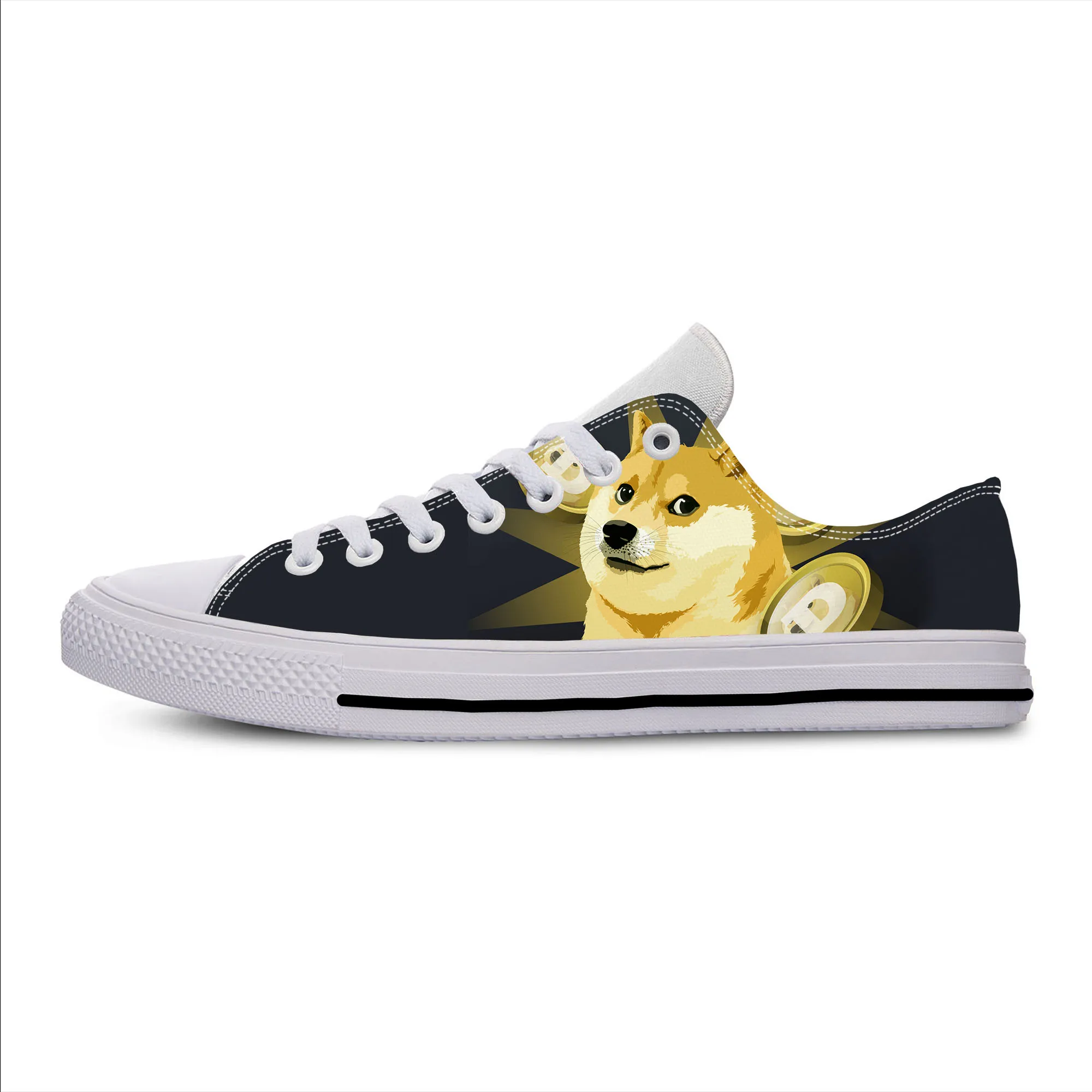 

Кроссовки Dogecoin Dog Doge Coin криптовалюты крутые забавные повседневные тканевые кроссовки с низким верхом легкие дышащие мужские и женские мужс...