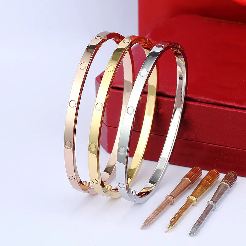 

Electroplated 18k Titanium Steel Women's Luxury Love Bracelet fo Women Valentine's Day Gift Men's Party Jewelry Never Fade