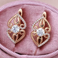 elegant texture natural zircon womens dangle earrings vintage 585 gold party wedding earrings fashion fine jewelry 2022 new