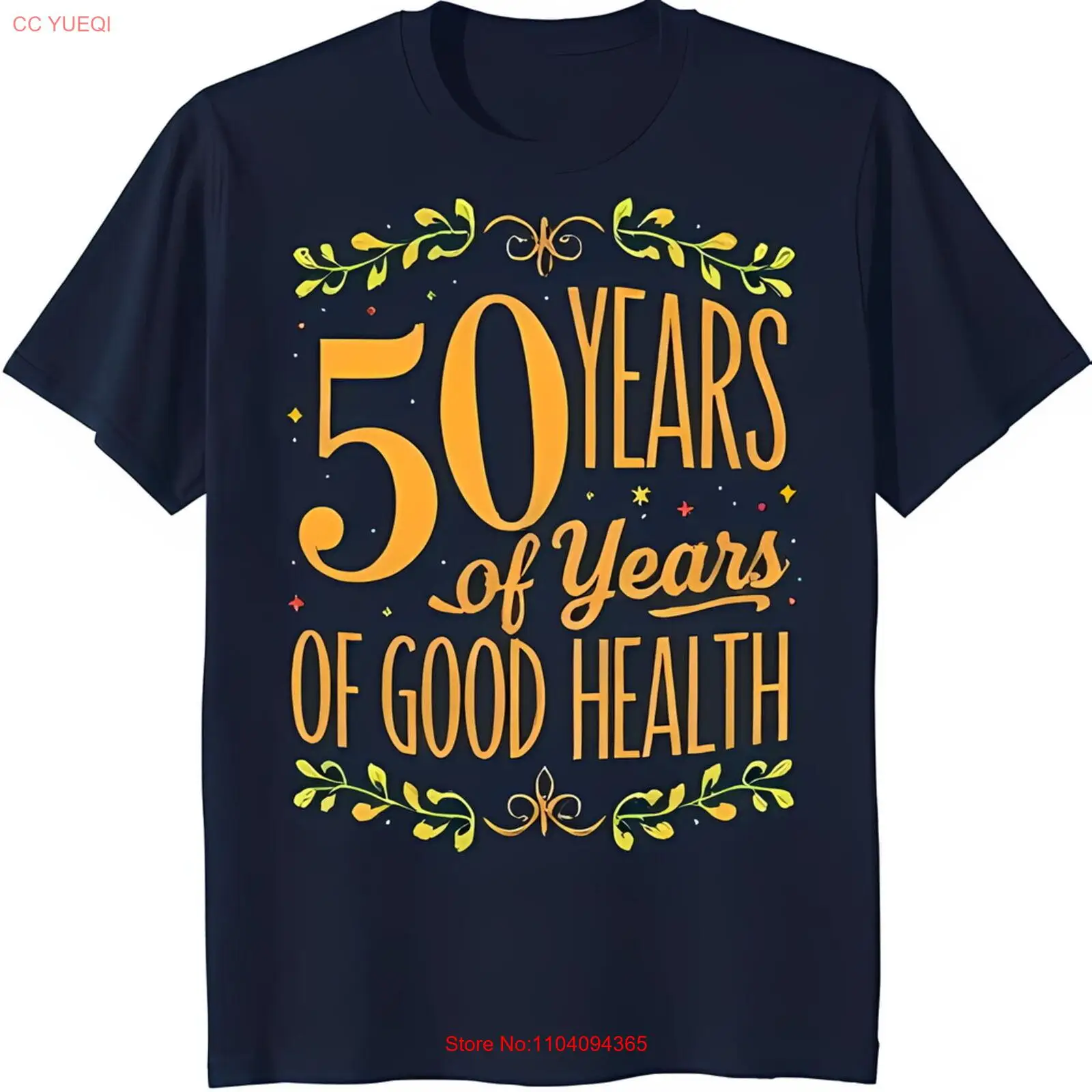 Праздничная черная футболка с цветочным узором и принтом 50 лет хорошей