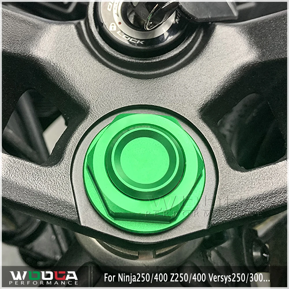 Фото Верхняя Гайка хомута руля для Kawasaki ninja 250 400 Z250 Z400 Verysys 250 400 Z250SL ZZR 1100 ZX-9R ZZR 1200 аксессуары №1