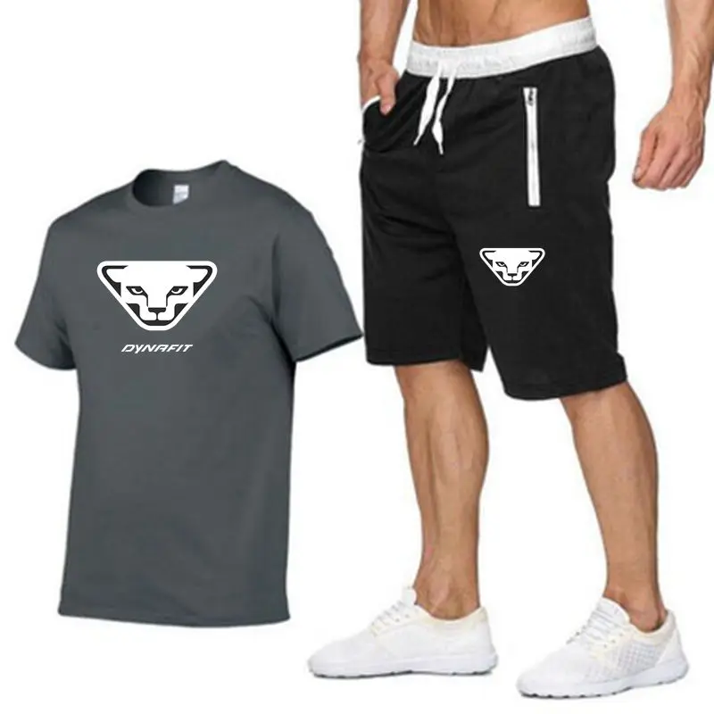 2023 men's two-piece sportswear DYNAFIT short-sleeved casual T-shirt and drawstring shorts quick-drying summer breathable men's