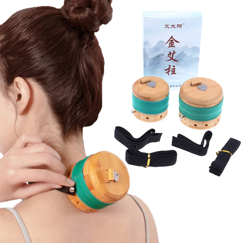 

Moxibustion Box Adjustable Temperature Moxa Heat Tank with Wearable Rope Moxa Box Pain Relief Moxa Cone Burner Warm Massager