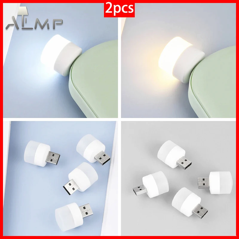 

2pcs USB Light LED Usb Lamp Eye Protection Reading Light Computer Reading Lamp Mobile Power Charging Book Lamps Night Light