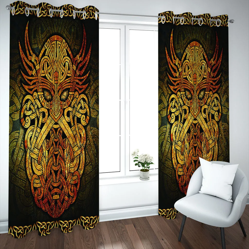 Индивидуальные шторы для спальни креативные золотые узоры затемняющие с принтом