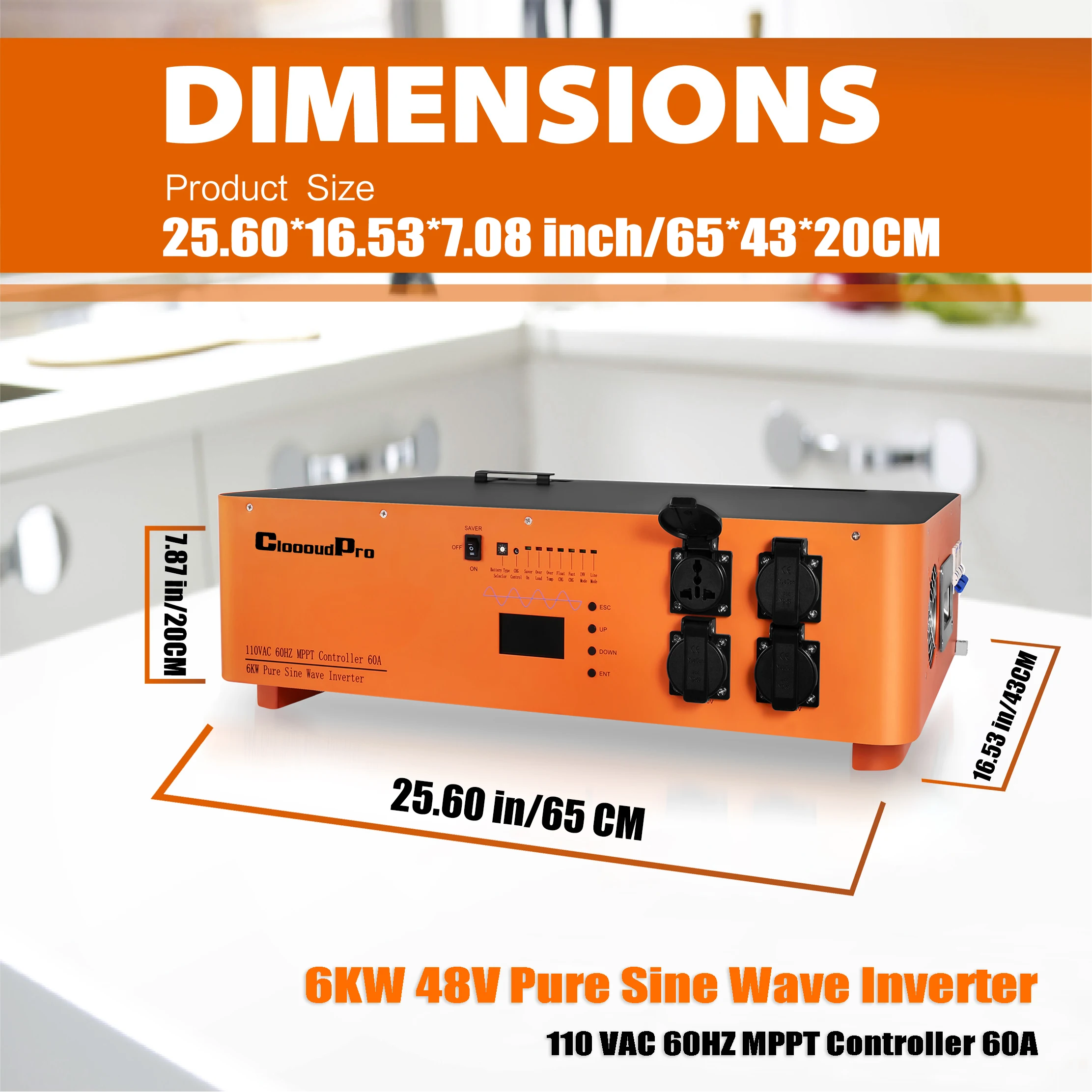 

Инвертор немодулированного синусоидального сигнала Cloudenergy 6 кВт, 110 В, 60 Гц, 60 А, идеально подходит для аккумуляторной системы 48 В, для домашнего хранения энергии, ЖК-ноутбука