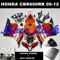 motorcycle black orange fairings for honda cbr600rr 2009 2010 2011 2012 bodywork cbr 600 rr 09 10 11 12 injection fairing kit