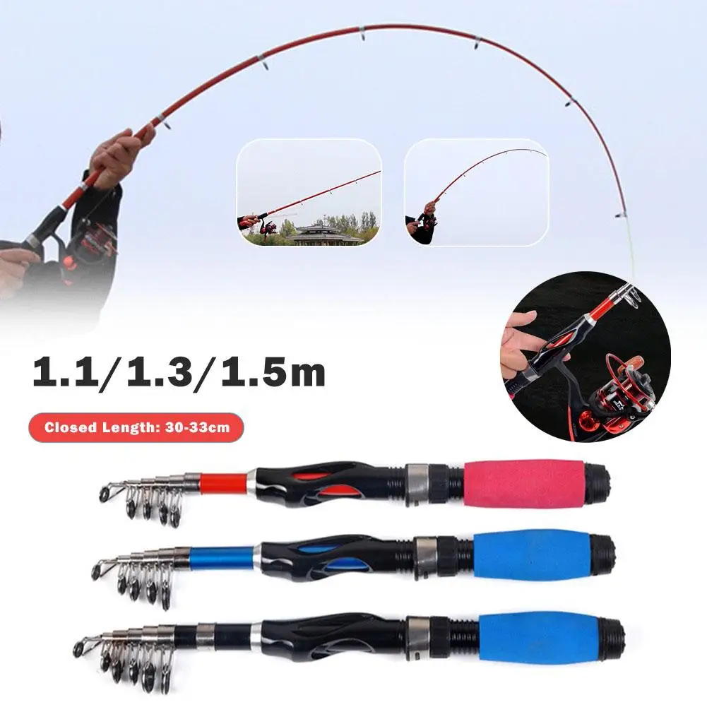 

1/1.5m Portable Mini Fishing Rods Lightweight Telescopic Long-casting Fishing Pole For Carp Bass Trout