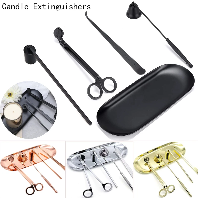 

3/4PCS Candle Wick Scissors Candle Extinguisher Stainles Steel Candle Scissors Secented Aromatherapy Trimmer Candle Cover