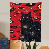 cat coven tapestry printed witchcraft hippie wall hanging bohemian wall tapestry mandala wall art aesthetic room decor decor