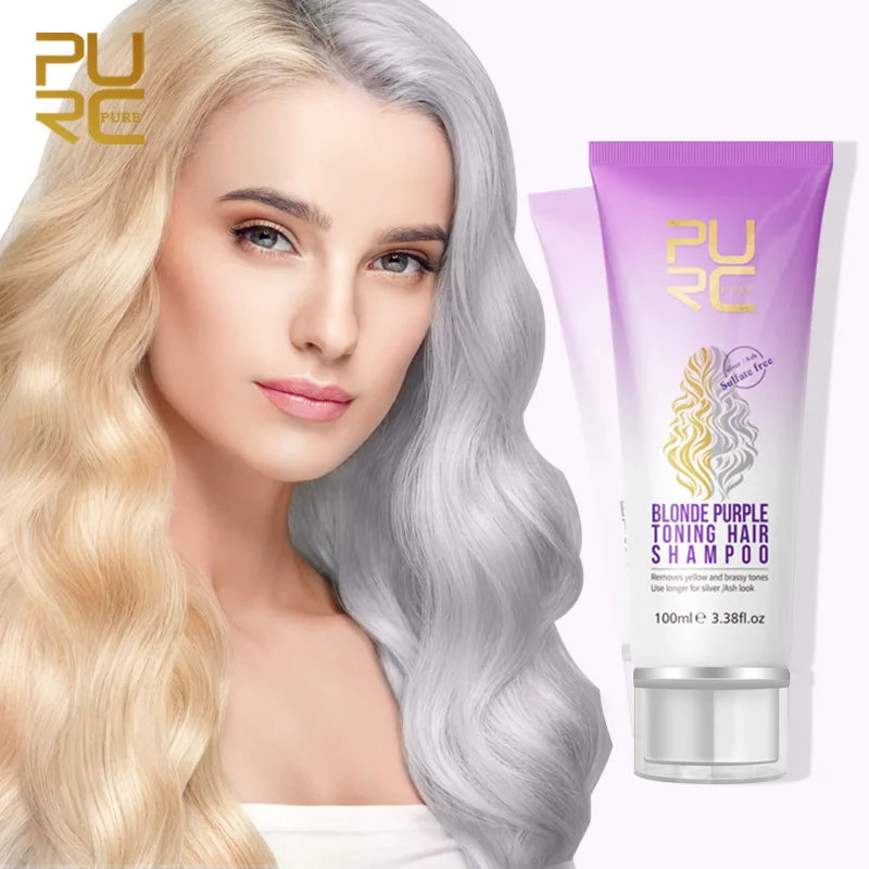 

PURC To Do Yellow Shampoo After Dyeing Color Repair Silver White Ash Soft Moisturizing Purple Shampoo 100ml