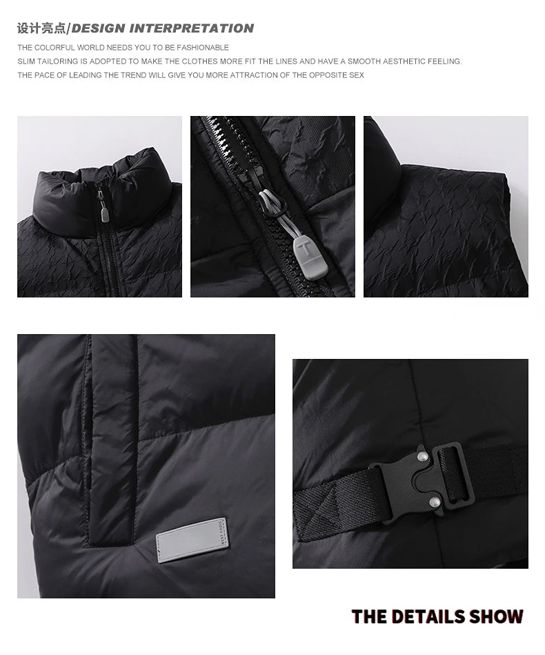 Autumn and Winter Thickened Waistcoat Men's Japanese Tide Brand Warm Vest Down Cotton Vest Couple Style Sleeveless Coat