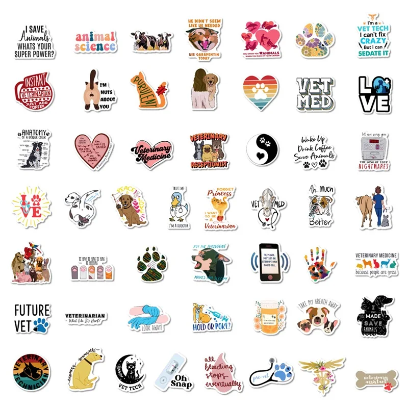 

10/30/50PCS Cute Save Animal Korean Stationery Sticker Aesthetic PVC Children's Decoration Scrapbooking School Supplies for Kids