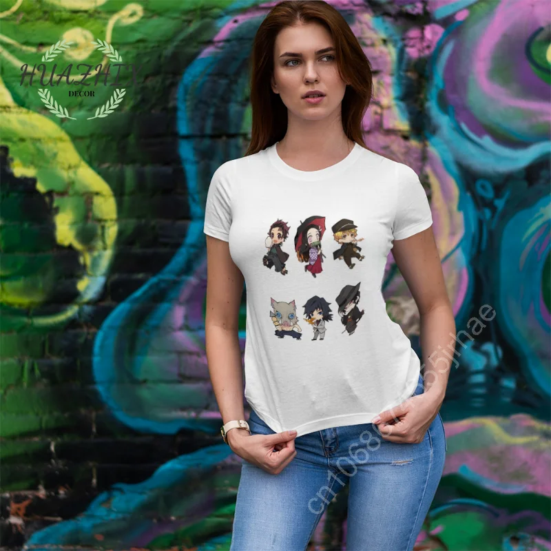 

Anime Demon Slayer T-shirt for Cute Kawaii Comic Top Women Girl Tops Tees Women's Clothing T-shirts Short Sleeve Tee T Shirt