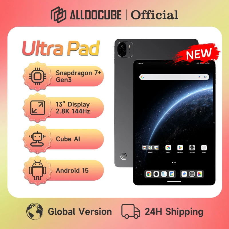 Фото Планшет ALLDOCUBE Ultra Pad 13'' 2.8K 144Гц, Snapdragon 7+ Gen3, 18 ГБ ОЗУ, 256 ГБ ПЗУ, Android 15, 15000 мАч, Cube AI №1