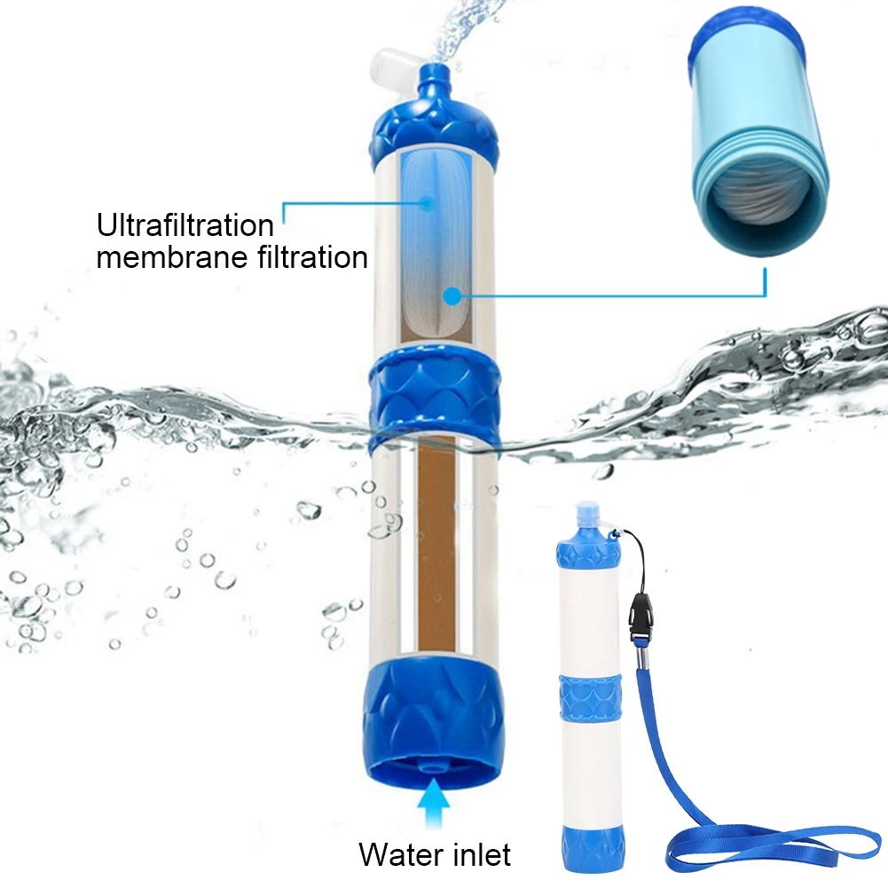 ABS Food Grade Plastic Outdoor Water Purification Straw Portable Filter Sucker Emergency Direct Drinking for Hiking Camping |