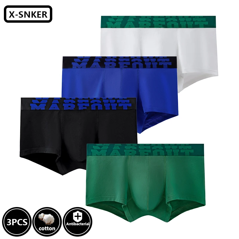 3Pcs Men's Cotton High Quality Boxer antibacterial Mens Sexy Underpants Underwear  Shorts Boxer ropa interior hombres Panties