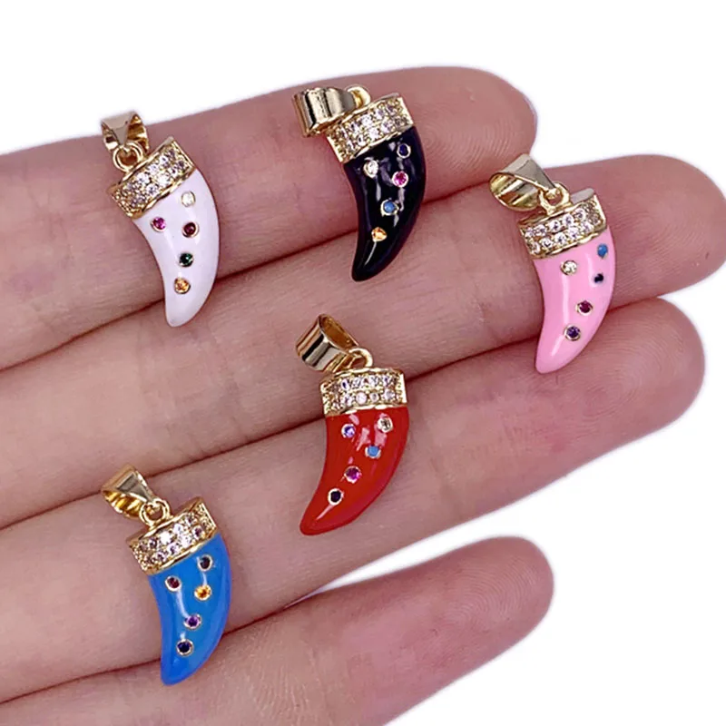 

Cute Mini Chili Necklace Bracelet Pendant Cubic Zirconia Charm Neon Enamel Men's And Women's Fine Jewelry Accessories Gift