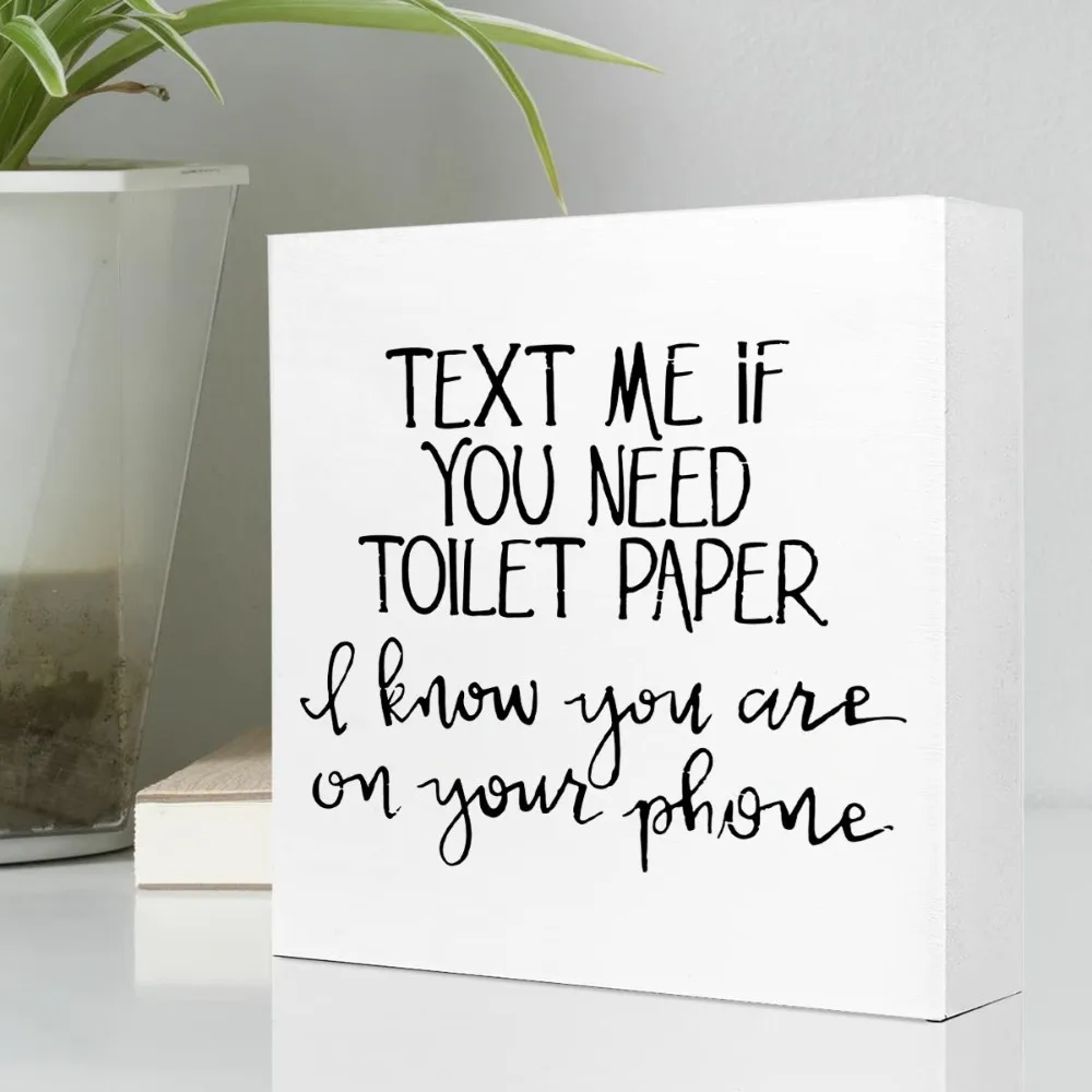 1 Шт. Забавная Деревянная Вывеска Write Me Если Вы Бегать Из Туалетной Бумаги