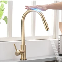 stainless steel sensor kitchen faucets touch inductive sensitive faucet mixer tap single handle dual outlet water modes ty1000
