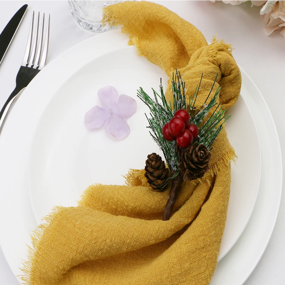 

10PCS Wedding Table Decoration Napkins, 100% Cotton Tea Towels,for Festival Party Dining Decor