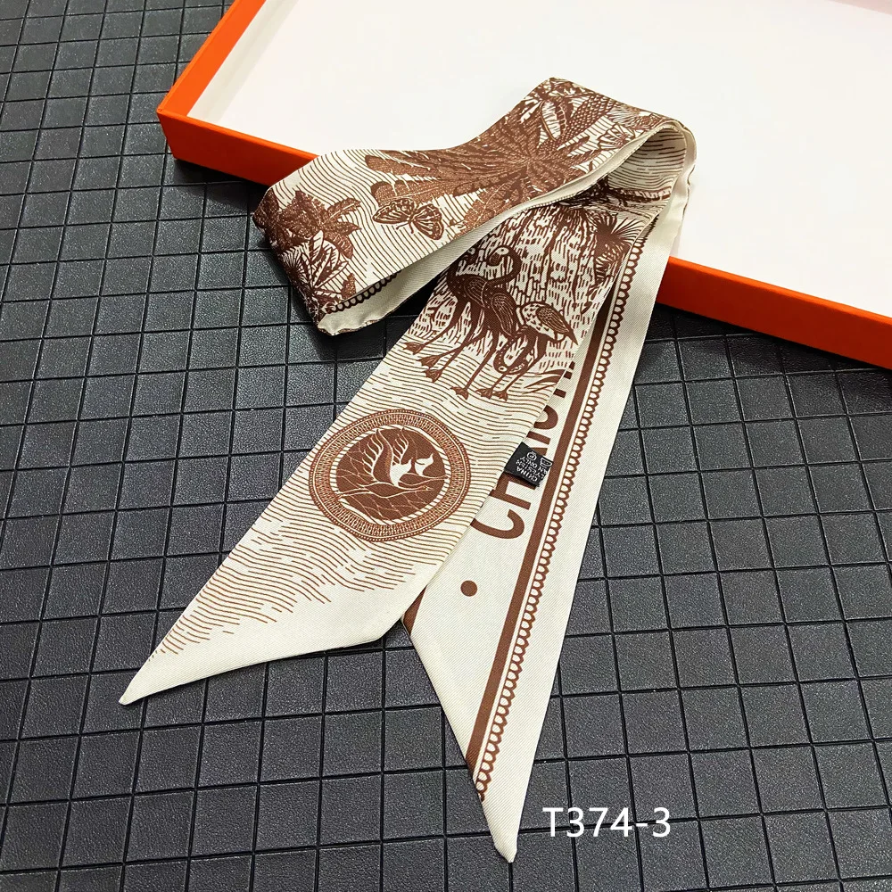 Шелковый шарф для женщин с принтом фламинго бабочки сумка ручками ленты